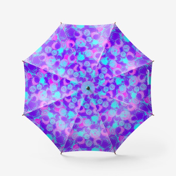 Зонт «Яркий неоновый паттерн с кругами, кружочками и завитушками»