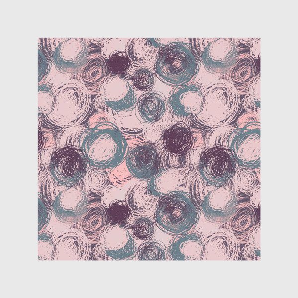 Скатерть «Стильный принт с кружочками в пастельных тонах серого, нежно розового и дымчато-серого цвета»