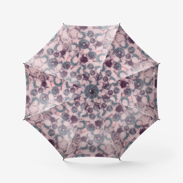 Зонт «Стильный принт с кружочками в пастельных тонах серого, нежно розового и дымчато-серого цвета»