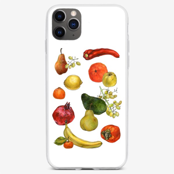Чехол iPhone «Витаминный коктейль. Фрукты, виноград и перец»