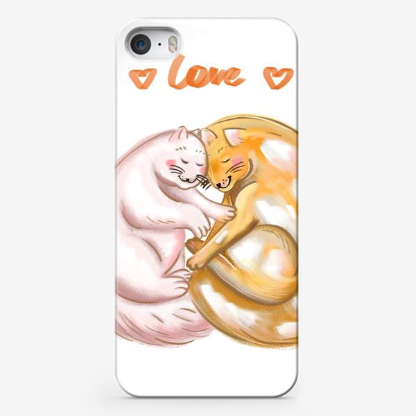 Чехол iPhone «Любовь и коты»