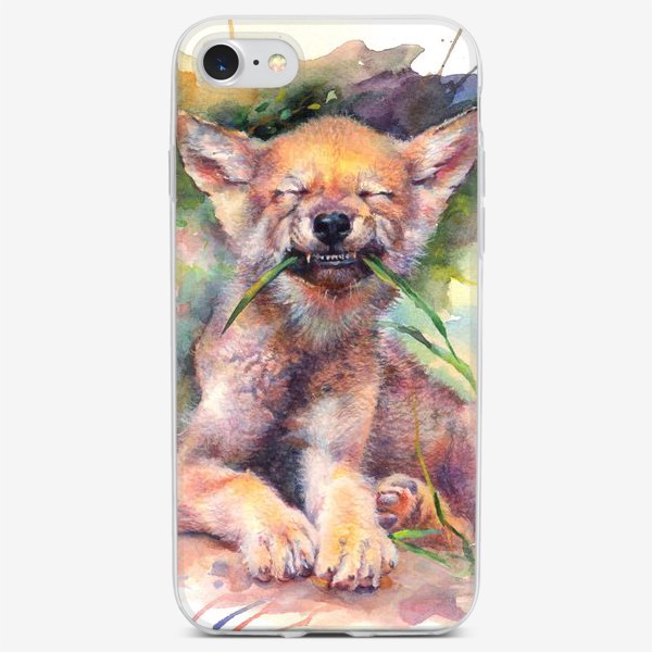 Чехол iPhone «Волк, волчонок, милый малыш »