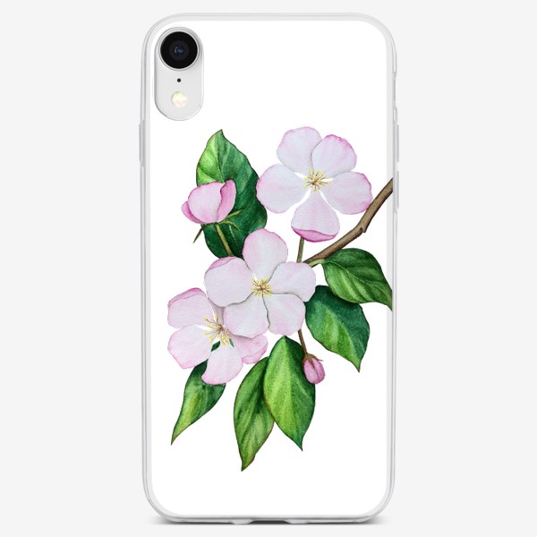 Чехол iPhone «Яблоневый цвет. Акварель»