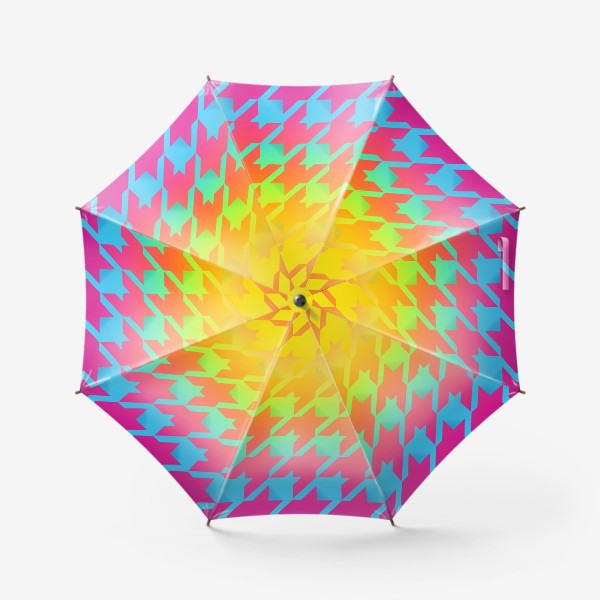 Зонт «Узор гусиная лапка на радужном фоне»