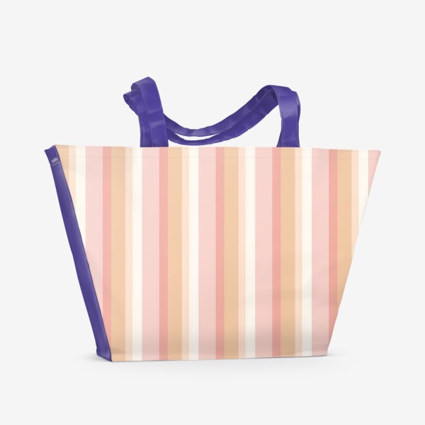 Пляжная сумка «Абстрактный паттерн с вертикальными полосами (пастельные цвета)»