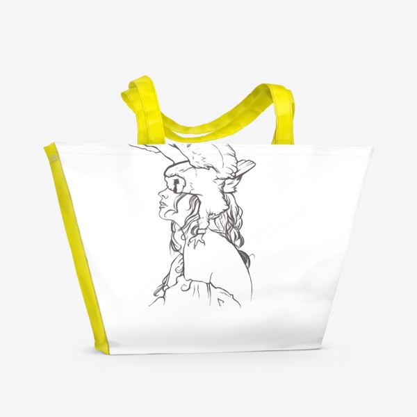 Пляжная сумка «Девушка с совой»
