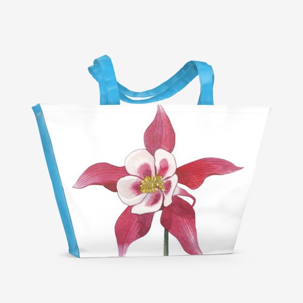 Пляжная сумка «Ботаника. Цветы. Аквилегия»