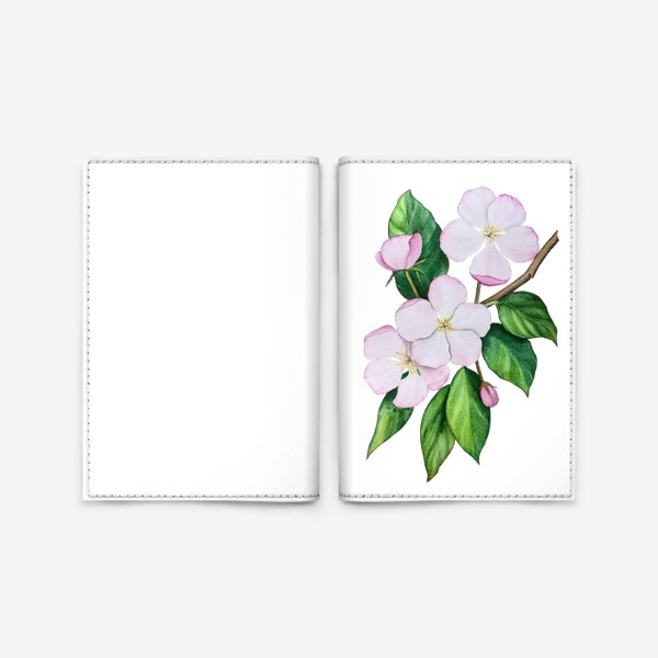 Обложка для паспорта «Яблоневый цвет. Акварель»