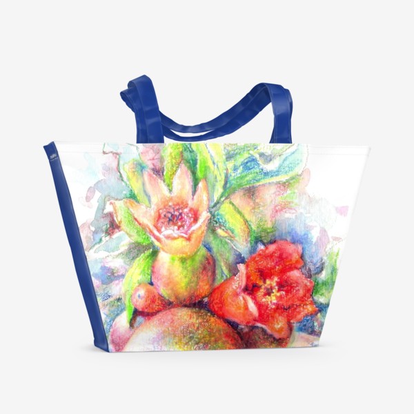 Пляжная сумка &laquo;Гранат, гранатовый цвет, цветок красный &raquo;