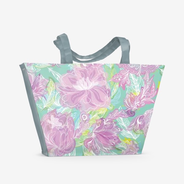 Пляжная сумка «Весенние волшебные цветы»