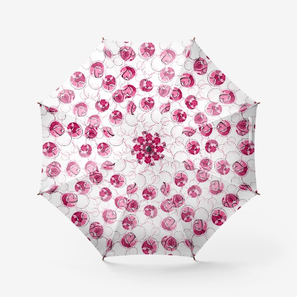 Зонт «Бесшовный принт с кругами и цветами.Абстракция»