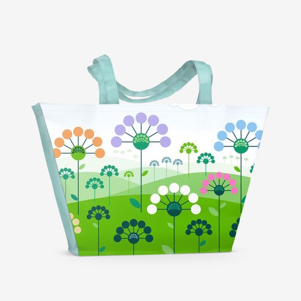 Пляжная сумка &laquo;пейзаж с цветами&raquo;