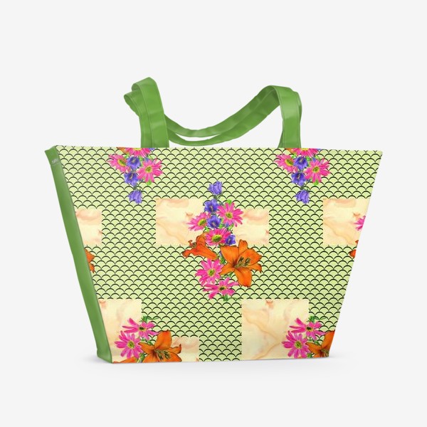 Пляжная сумка «Цветочные букеты»