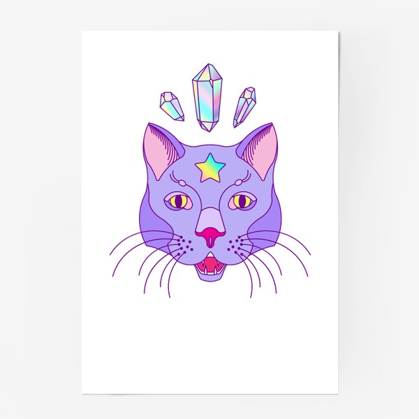 Постер «Кот и кристаллы»