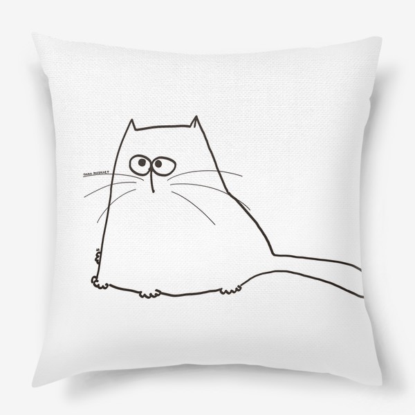 Подушка «Котик сидит и тихо мявкает. »