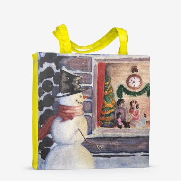 Сумка-шоппер «Новогодний вечер снеговик»