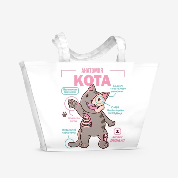 Пляжная сумка «Анатомия Кота »