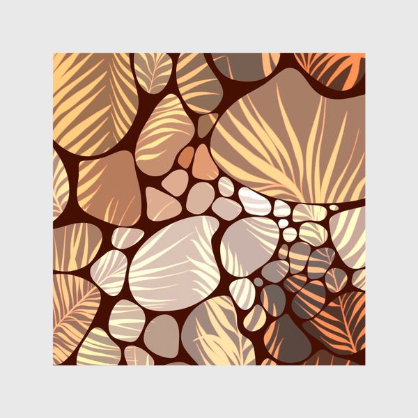 Шторы «Камушки и пальмовые листья Релакс»