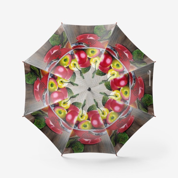 Зонт «Красные яблоки в чаше на столе»