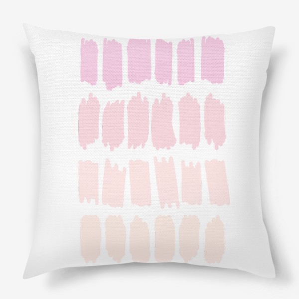 Подушка «Пастельные абстрактные мазки в бежевой и розовой гамме»