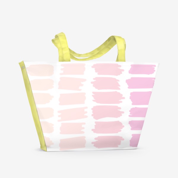 Пляжная сумка «Пастельные абстрактные мазки в бежевой и розовой гамме»