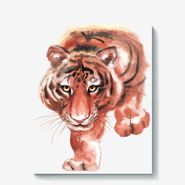 Холст «Акварельный тигр»