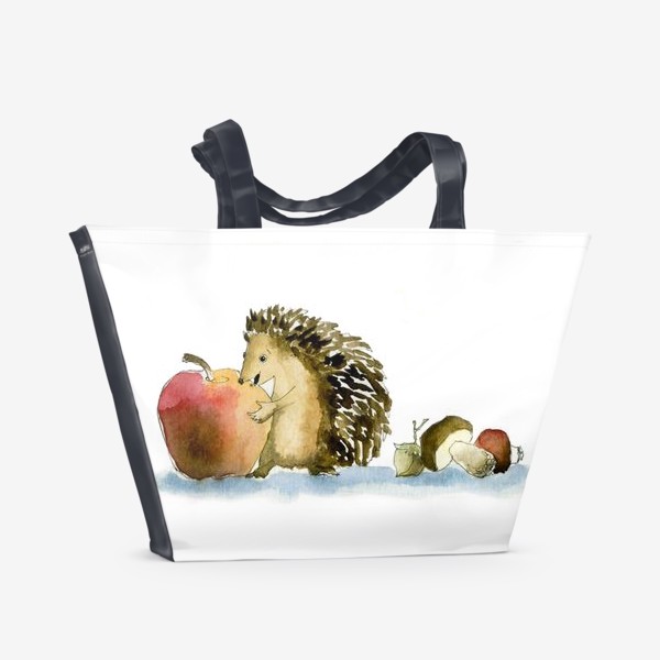 Пляжная сумка «Ёжик с яблоком»