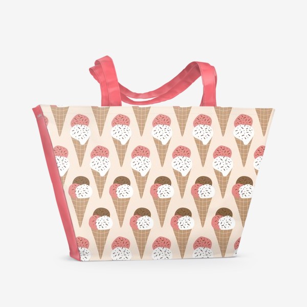 Пляжная сумка «Мороженое пломбир в вафельной трубочке»