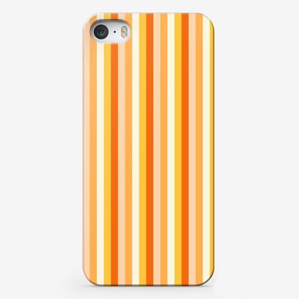 Чехол iPhone «Абстрактный паттерн с вертикальными полосами (оранжевые оттенки)»