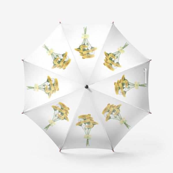 Зонт «Букет одуванчиков с пластырем (из серии принтов с одуванчиками)»