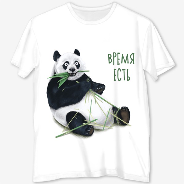 Футболка с полной запечаткой «Панда говорит, что время есть»