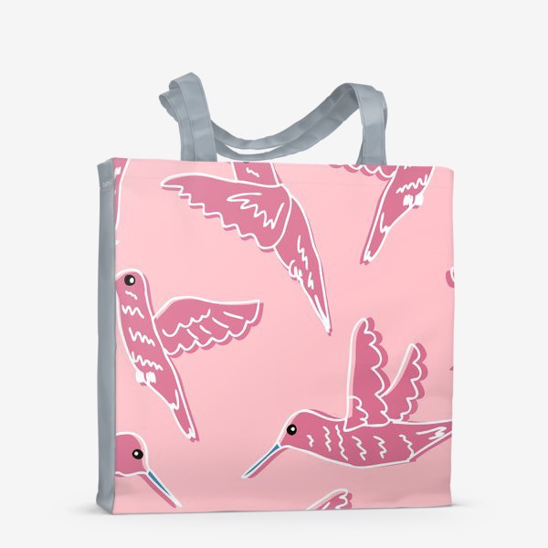 Сумка-шоппер «Колибри розовый паттерн»