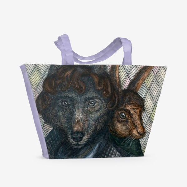 Пляжная сумка «Шерлок Холмс и доктор Ватсон Волк и заяц»