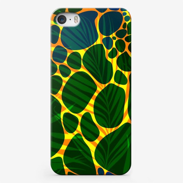 Чехол iPhone «Изумрудные камни на ярко-желто-оранжевом песке»
