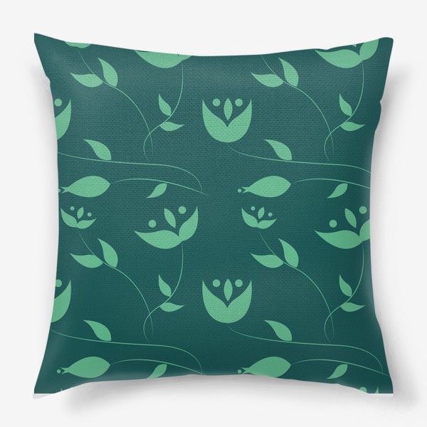Подушка «Зелёные цветы»