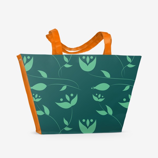 Пляжная сумка «Зелёные цветы»