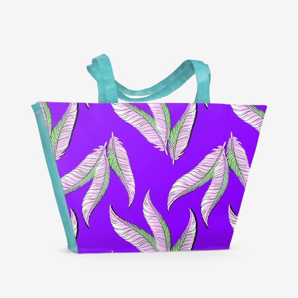 Пляжная сумка «Розовые перья»