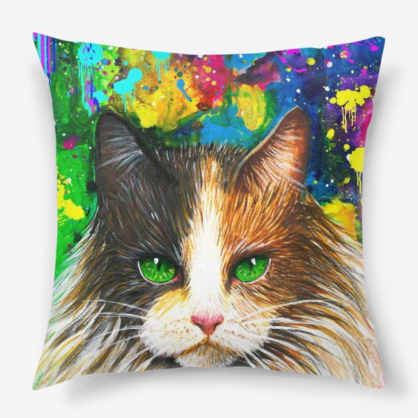 Подушка «красочный кот »