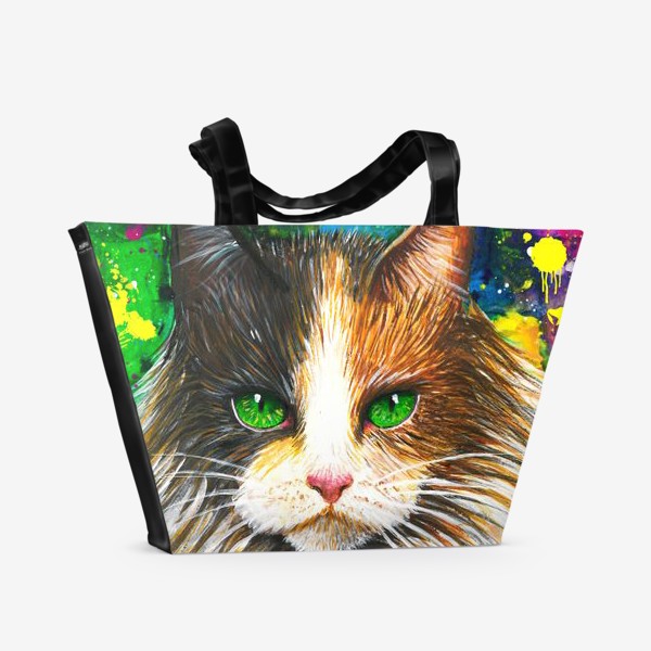 Пляжная сумка &laquo;красочный кот &raquo;