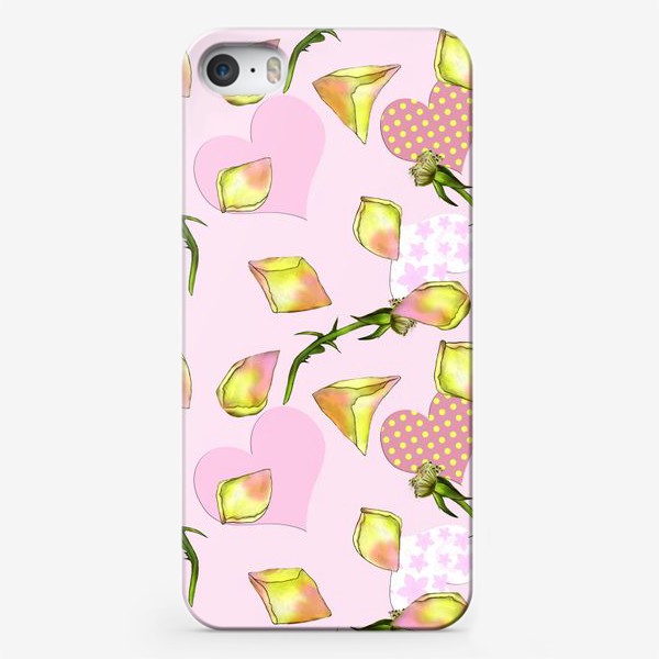 Чехол iPhone «Лепесточки и сердечки»