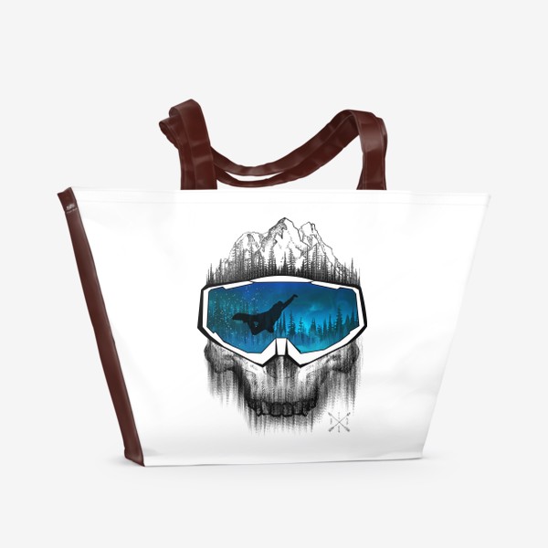 Пляжная сумка «Сноуборд и Снег»