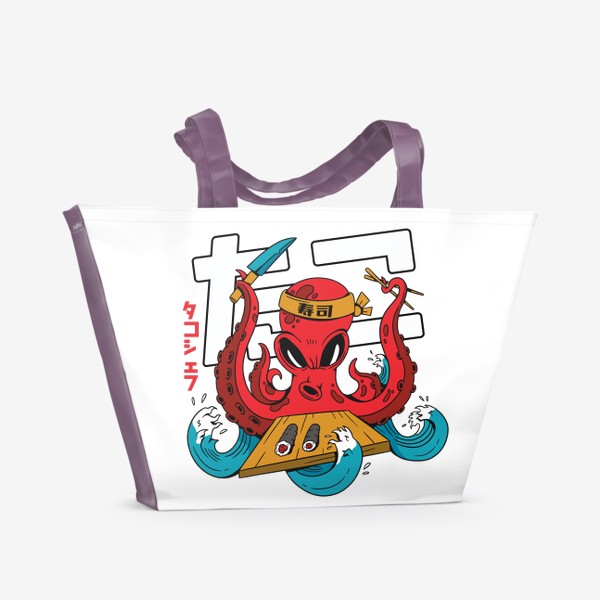 Пляжная сумка «Осьминог Суши повар - Sushi Chef Octopus»