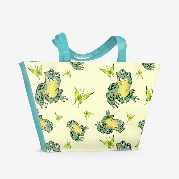 Пляжная сумка «Лягушки и бабочки»