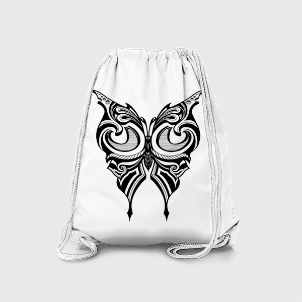 Рюкзак «Черно-белая бабочка - эскиз тату»