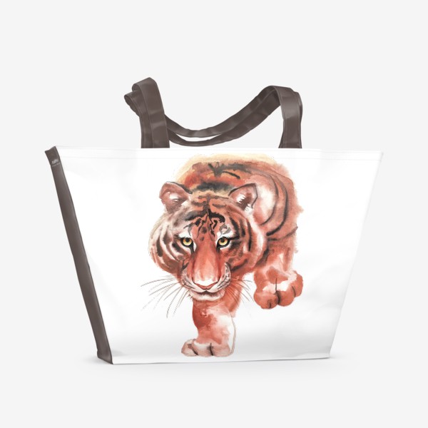 Пляжная сумка «Акварельный тигр»
