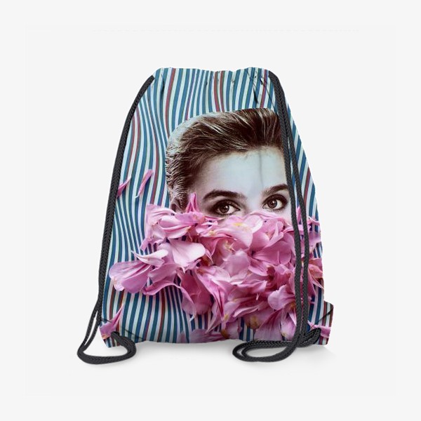Рюкзак «Коллаж - Взгляд за лепестками. Цветы, ретро, современное искусство»