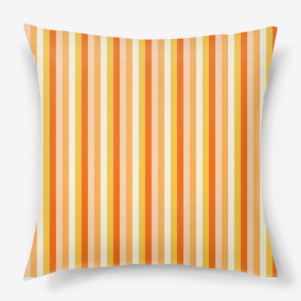 Подушка «Абстрактный паттерн с вертикальными полосами (оранжевые оттенки)»