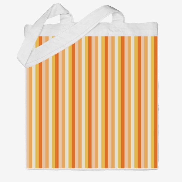Сумка хб «Абстрактный паттерн с вертикальными полосами (оранжевые оттенки)»