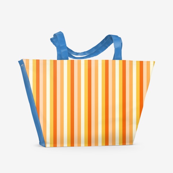 Пляжная сумка «Абстрактный паттерн с вертикальными полосами (оранжевые оттенки)»