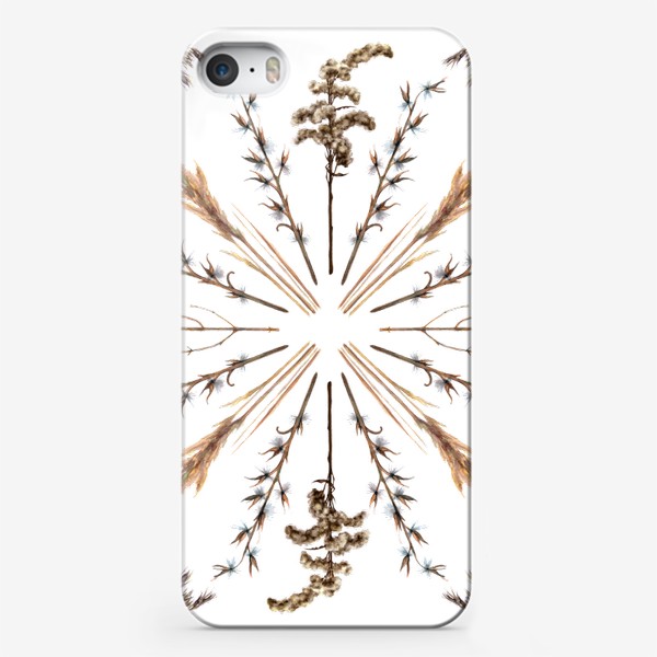 Чехол iPhone «Сухие зимние травы. Орнамент»